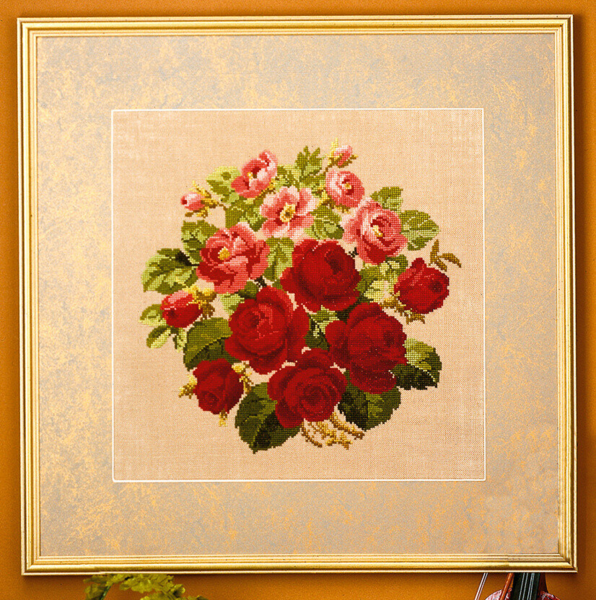 Borduurpakket Oude rozen 42x42 cm 5605/82