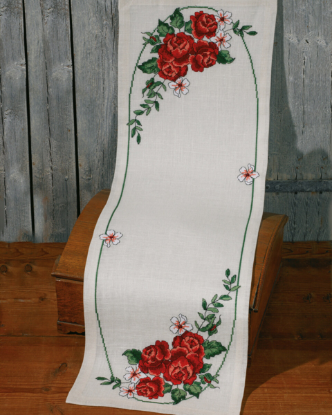 Borduurpakket Rode rozen 35 x 111 cm