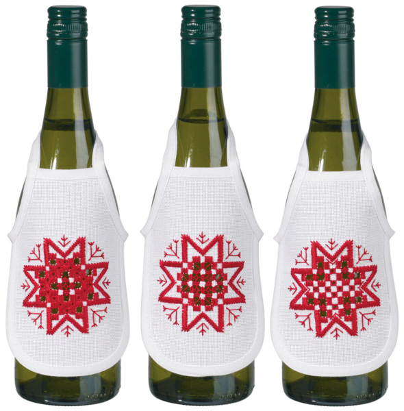 Borduurpakket Hardanger ster rood 3 st 10 x 15 cm