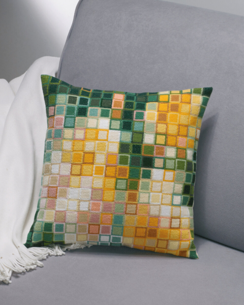 Borduurpakket Pixel rozen 38 x 38 cm