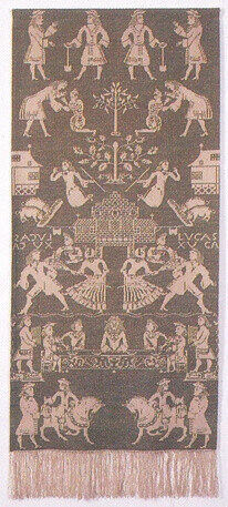 Borduurpakket Beiderwand blauw 81 x 193 cm