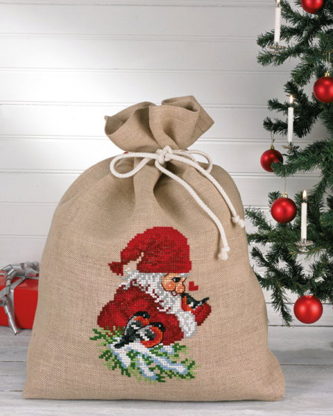 Borduurselkit Goudvinken en Kabouter 85 x 68 cm