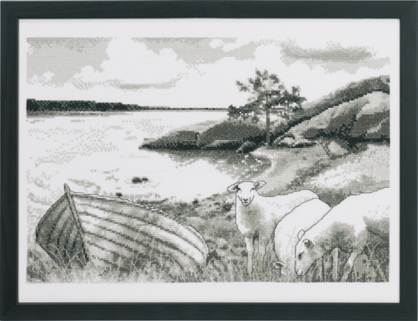 Borduurpakket Bij de zee 40 x 30 cm