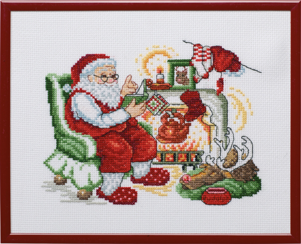 Borduurpakket Kerstman & Rudolf R5798 25 x 20 cm