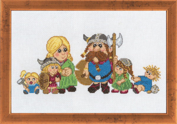 Borduurpakket Vikingfamilie 29 x 19 cm