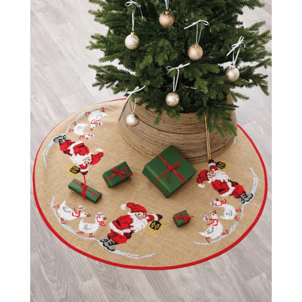 Kerstman en Ganzen Ø125 cm