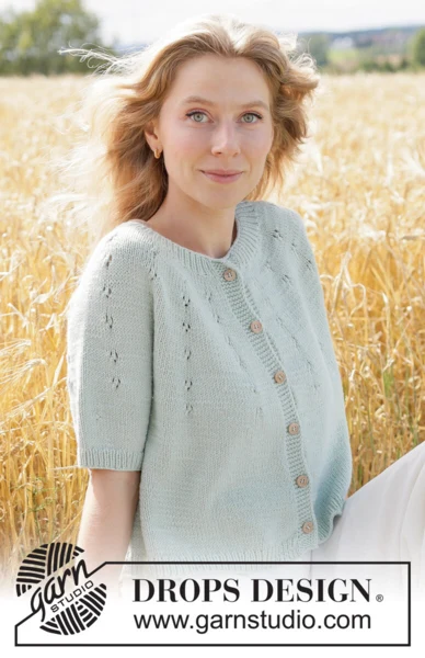 266-34 Mint Halo Cardigan by DROPS Design