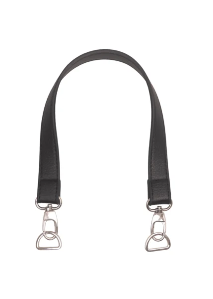 Go Handmade Tashengsel met Karabijnhaak en D-ring Zwart/Zilver