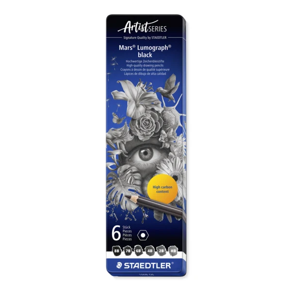 STAEDTLER Mars Lumograph tekenpotloden, 6 stuks – Hoofdafbeelding gesloten
