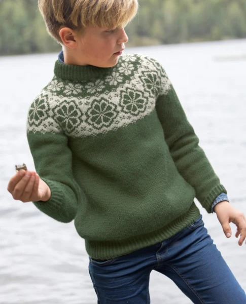 DG406-09 Q-Symre Kindersweater Bosgroen