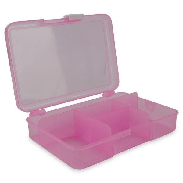 Plastboks med låg Pink 14,5 x 10 cm, 5 rum