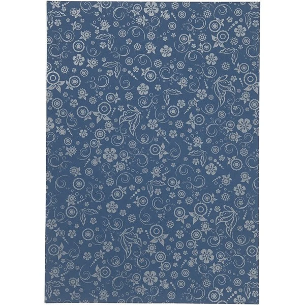 Papier, A4, Zilver print patroonpapier Donkerblauw