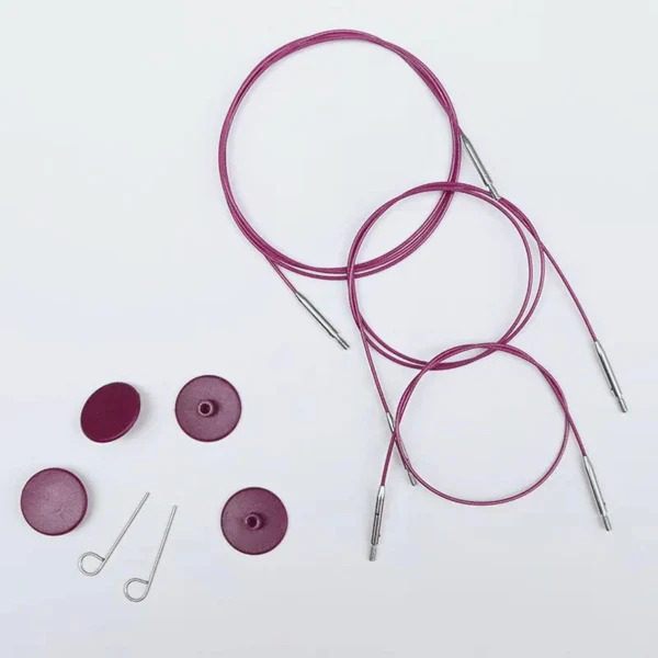 KnitPro Roestvrijstalen Kabel Swivel Paars (40-150 cm)