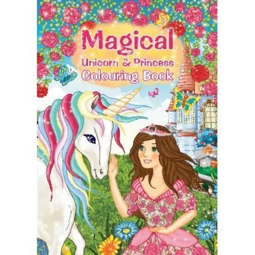 Kleurboek A4 Magische Eenhoorn en Prinses, 16 pagina's
