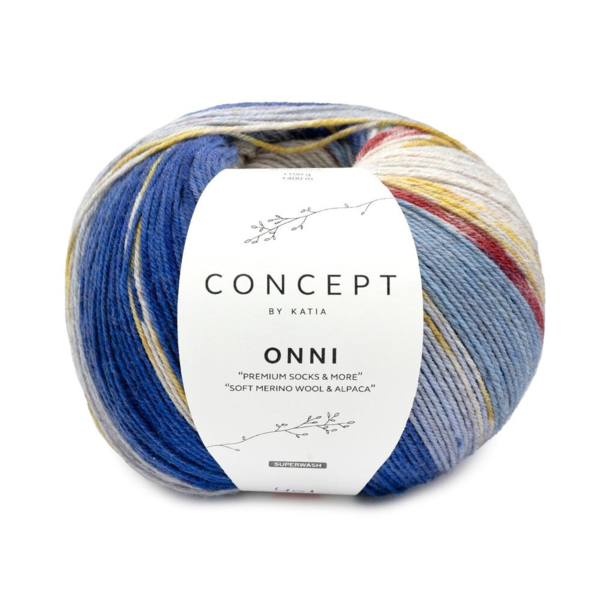 Katia Concept Onni Socks 401 Grijs-Blauw-Bourgondischrood