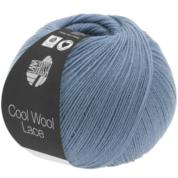 Lana Grossa Cool Wool Lace 02 Duifblauw