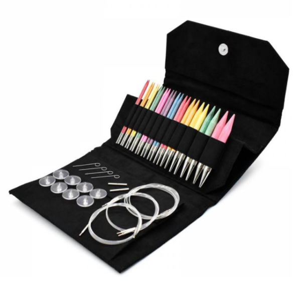 LYKKE Verwisselbare Rondbreinaalden Set Colour, Zwart, 13 cm