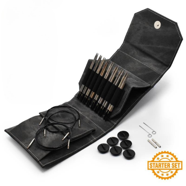 LYKKE Verwisselbare Rondbreinaalden Set Driftwood, Starter Set, Grijs, 13 cm