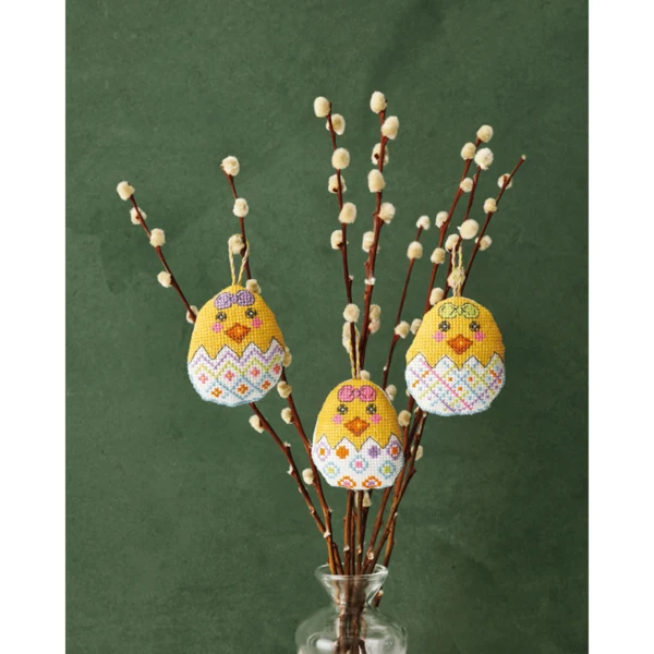 Decoratieve eieren 3-pack, 6 x 7 cm