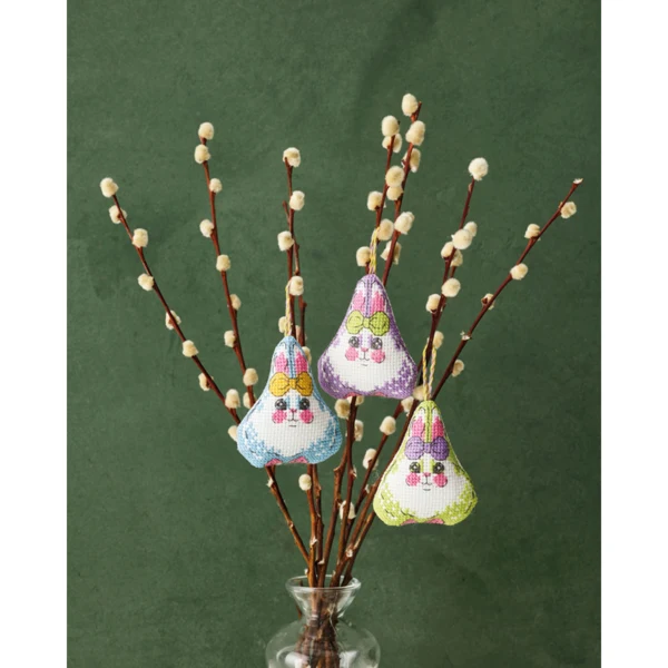 Paashazen met strik 3-pack 6 x 7 cm