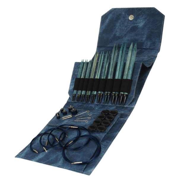LYKKE Verwisselbare Rondbreinaaldenset Indigo Long, Blauw, Diverse Lengtes
