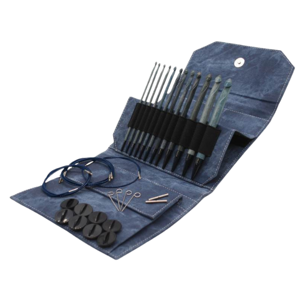 LYKKE Verwisselbare Tunesische Haaknaaldenset Indigo, Blauw, 15 cm