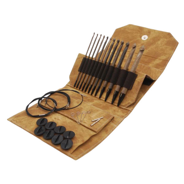 LYKKE Verwisselbare Tunesische Haaknaaldenset Umber, Tan, 15 cm