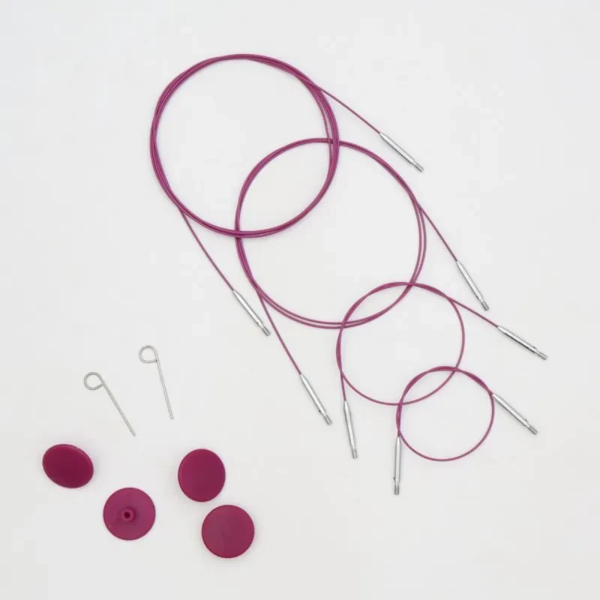 KnitPro Thin & Flex Kabel, Paars Swivel, 40–150 cm