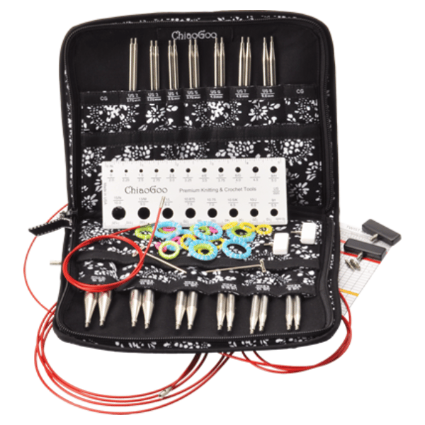 ChiaoGoo Verwisselbare Rondbreinaaldenset Twist Red Lace, Complete, 10 cm