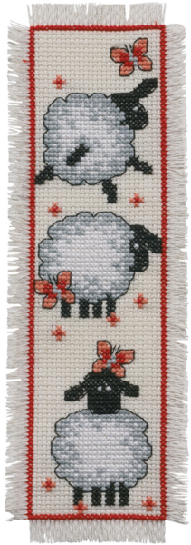 Borduurpakket Boekenlegger Schapen 7 x 22 cm