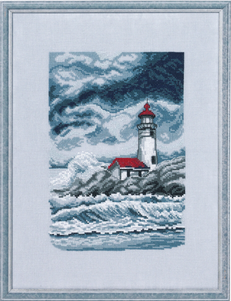Borduurpakket Vuurtoren stormweer R5636 26 x 35 cm