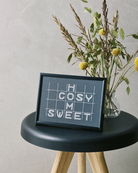 Borduurpakket Cosy sweet home 18x13 cm