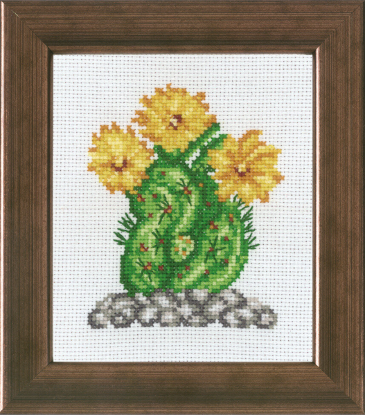 Borduurpakket Cactus m/ geel R5380 10 x 12 cm