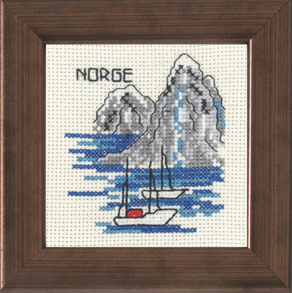 Borduurpakket Boot Noorwegen 10 x 10 cm R5370