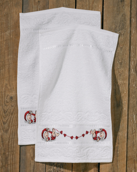 Borduurpakket Hart kabouters 2 stuks 30 x 50 cm