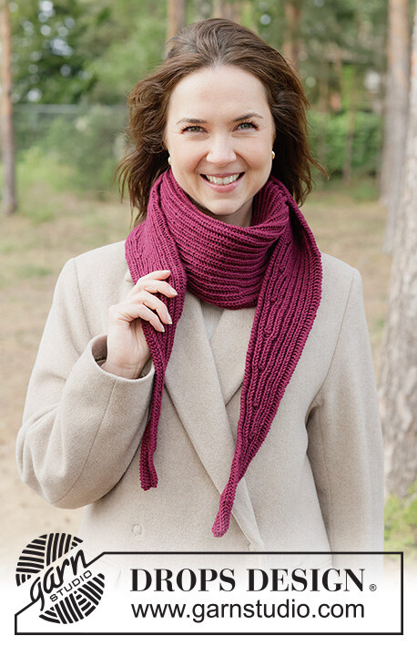 261-26 Scarlet Hush Shawl by DROPS Design