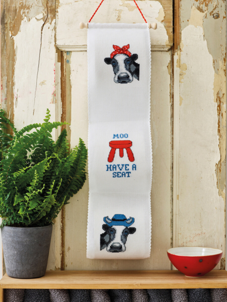 Borduurkit Moo, have a seat B5129/12 12 x 60 cm