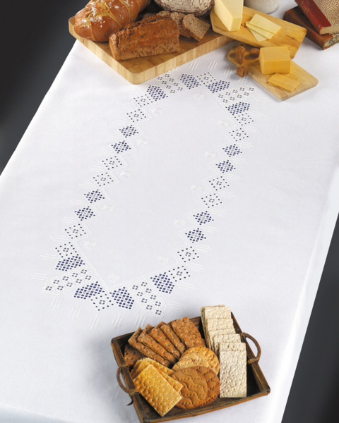 Borduurpakket Wit op wit 140 x 215 cm