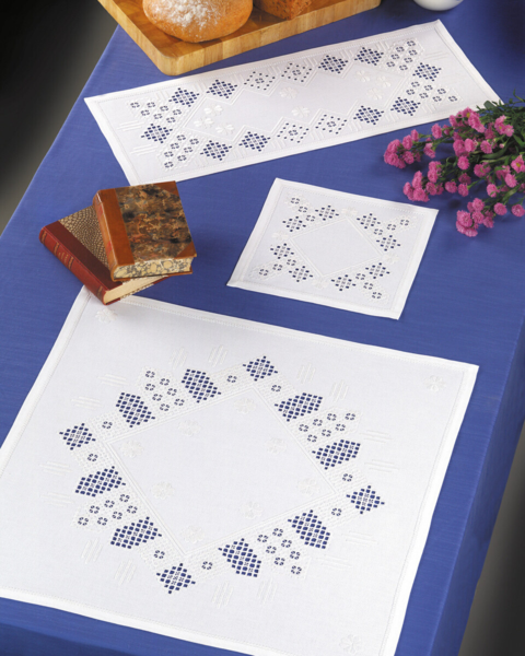 Borduurpakket Wit op wit 27 x 70 cm