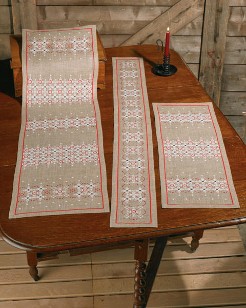 Borduurpakket Banden op linnen 28 x 77 cm