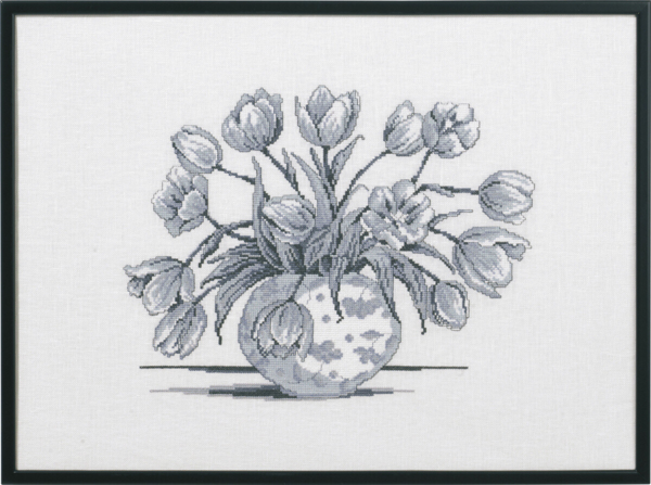 Borduurpakket Grijze tulpen R5632 58 x 42 cm