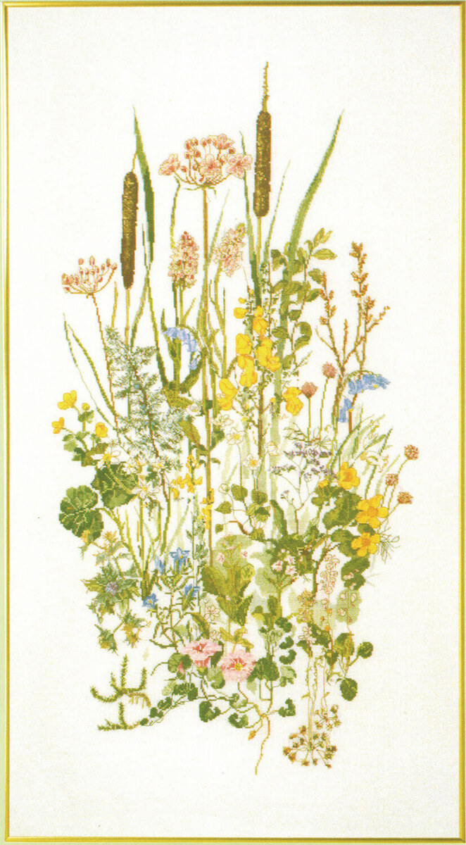 Borduurpakket Waterplanten II 60 x 110 cm