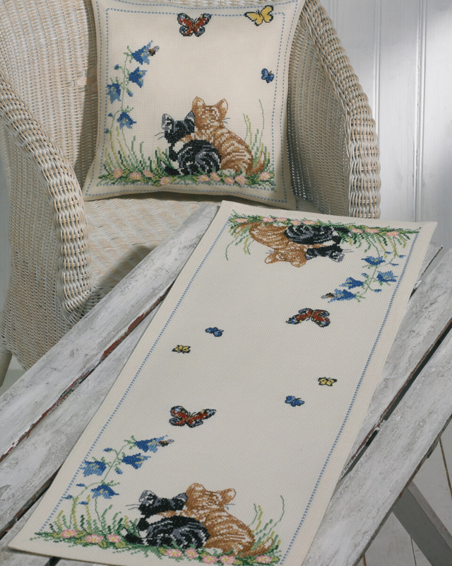 Borduurpakket Kattenvrienden 35 x 95 cm
