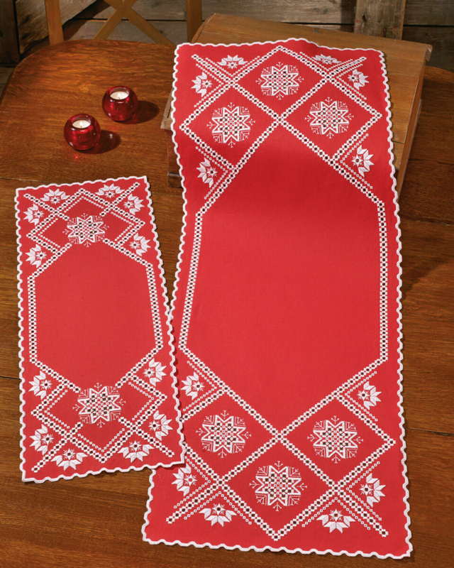 Borduurpakket Hardanger sneeuwvlok 40 x 105 cm