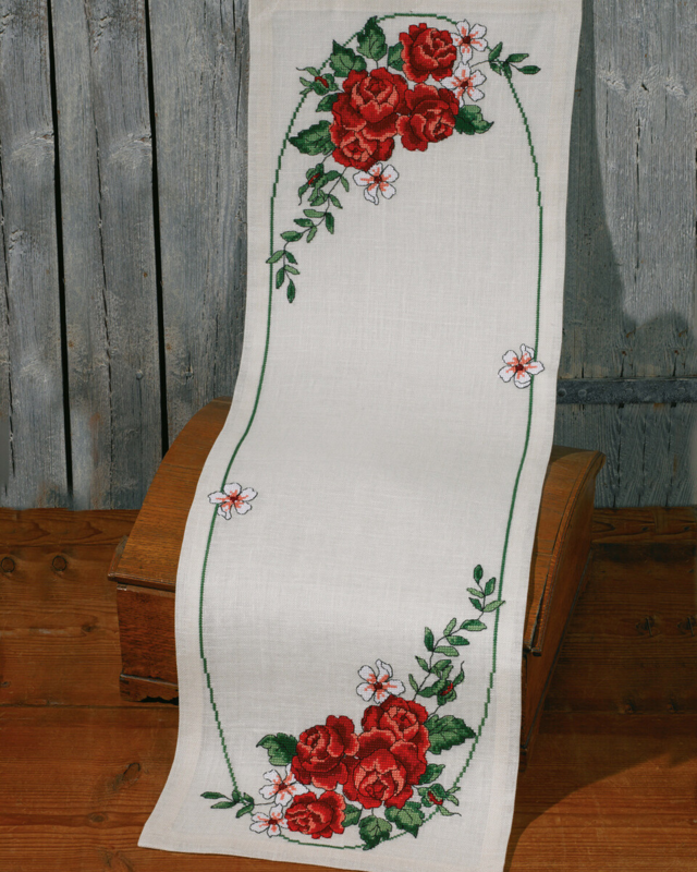Borduurpakket Rode rozen 35 x 111 cm
