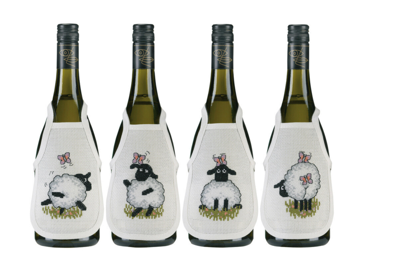 Borduurpakket Schaap / vlinder 0330B x 4 10 x 15 cm