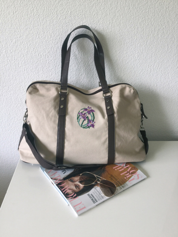 Borduurpakket Bloemen paars 7 x 9 cm