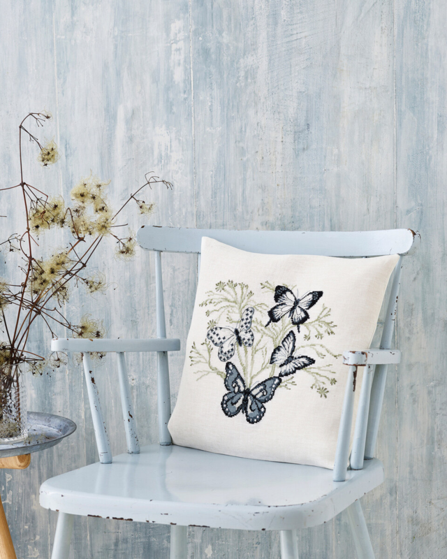 Borduurpakket Vlinders 40 x 40 cm