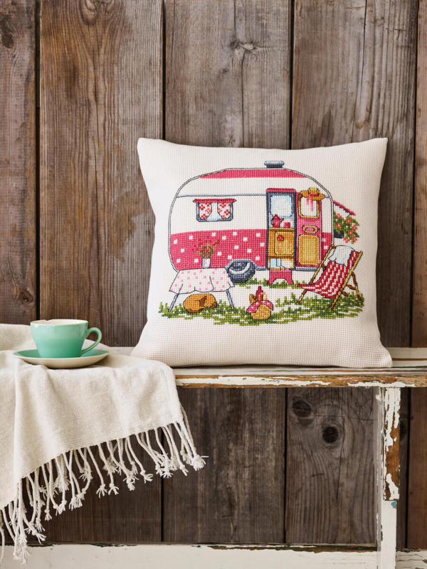 Borduurpakket Caravan 40 x 40 cm