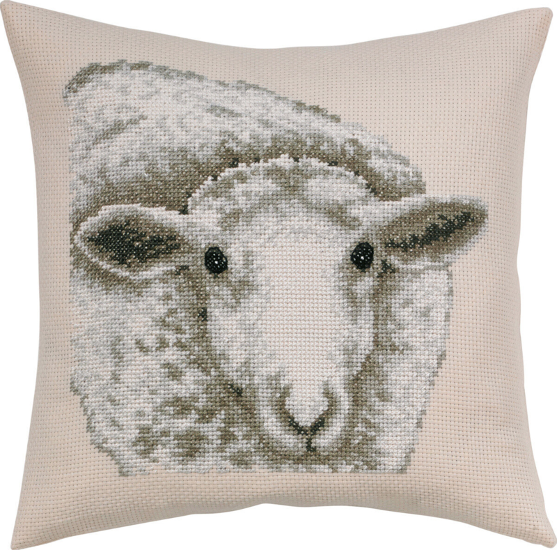Borduurpakket Wit Schaap 40 x 40 cm